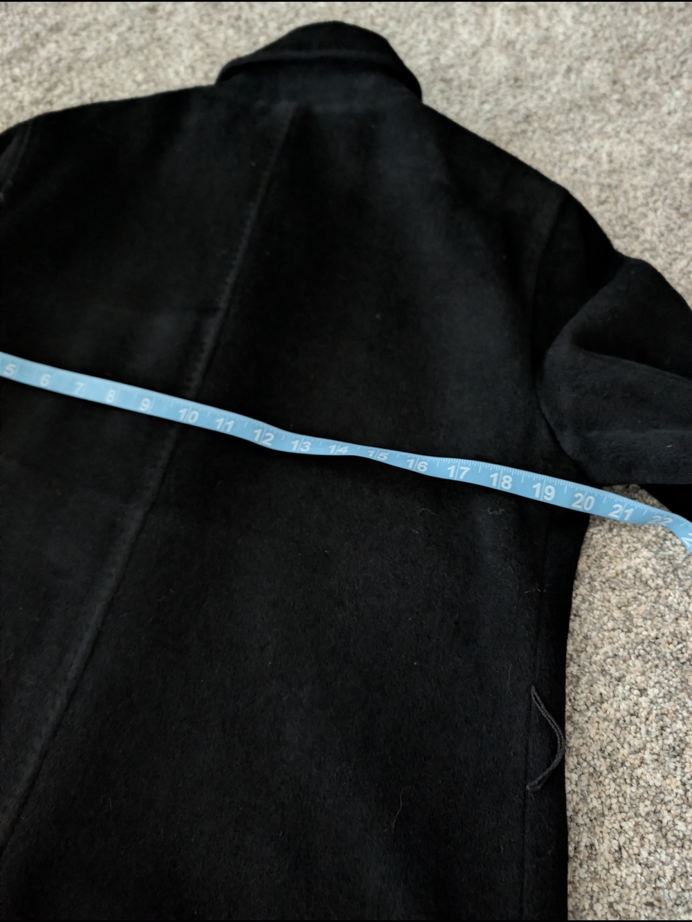 Calvin Klein Vintage 65% Angora Wool Car Coat Black Minimalist Jacket Sz 10 - Picture 6 of 10